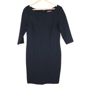 Betsey Johnson Womens Black Sheath Dress 8 Embroidered Chic Cocktail Party Wear